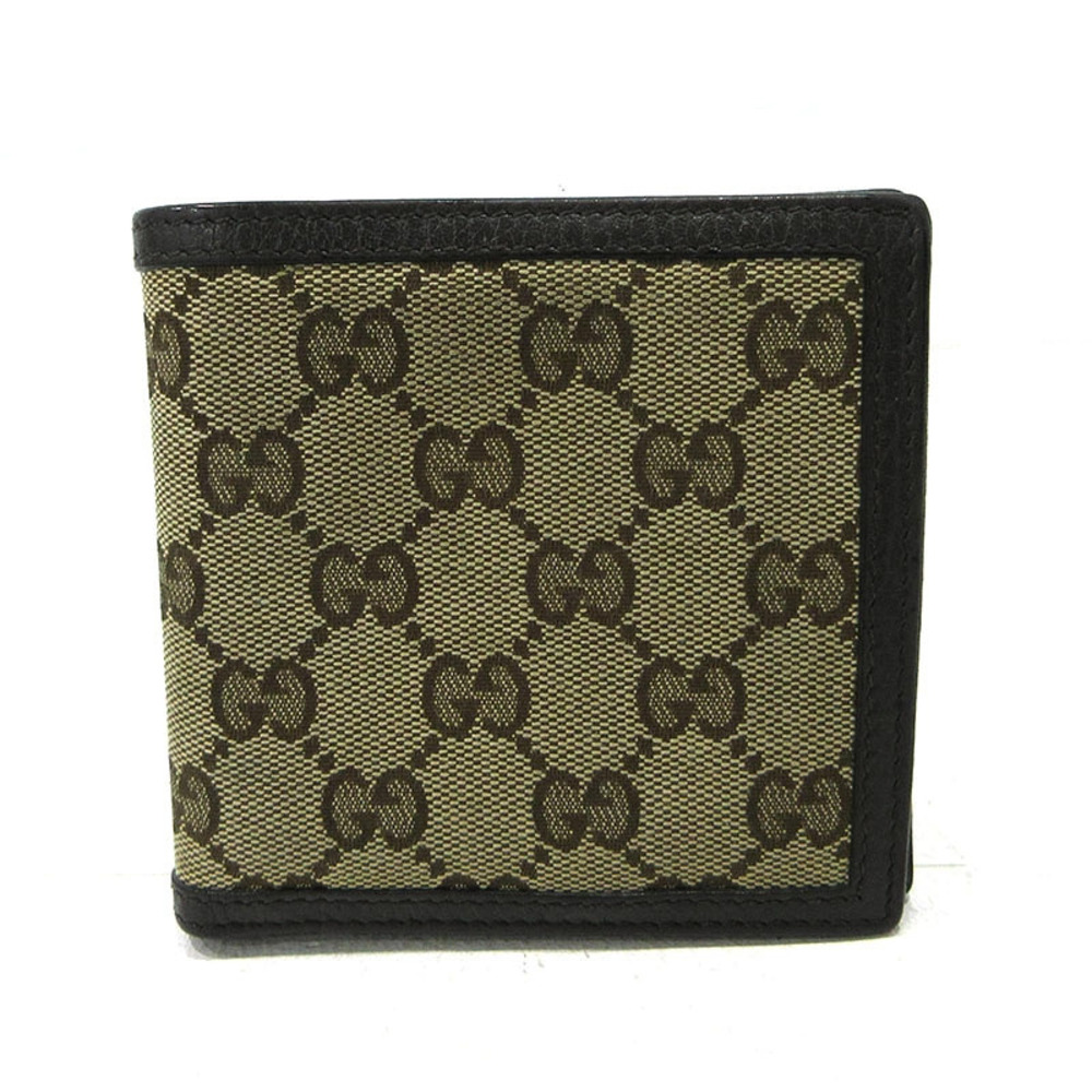 GUCCI GG Canvas Bi fold Wallet Brown